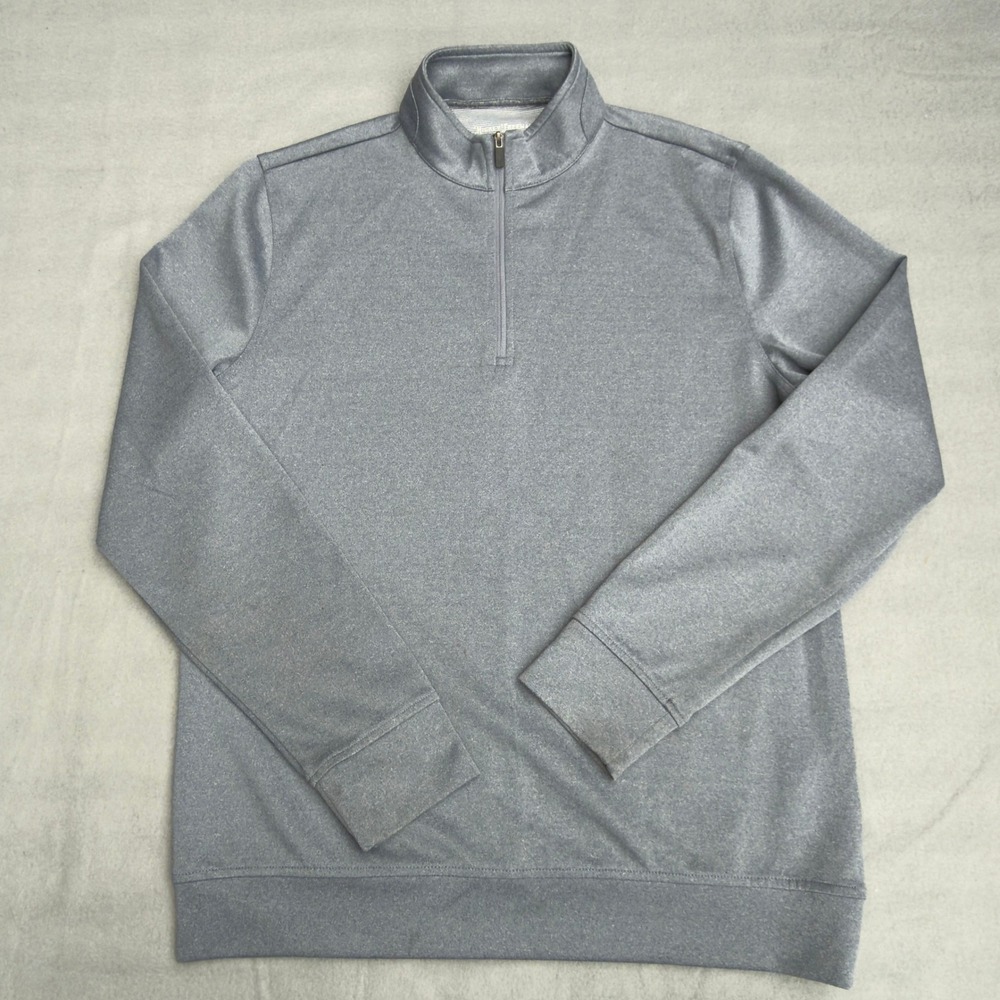 Hickey Freeman Mens Gray Quarter Zip Pullover Performance Sweatshirt Size S
